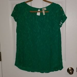 Women's green lace top